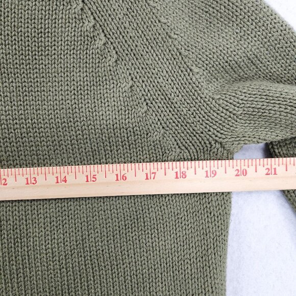 J Crew Sweater Womens Large Green Mercantile Cotton Roll Neck Knit Pullover - Picture 3 of 9